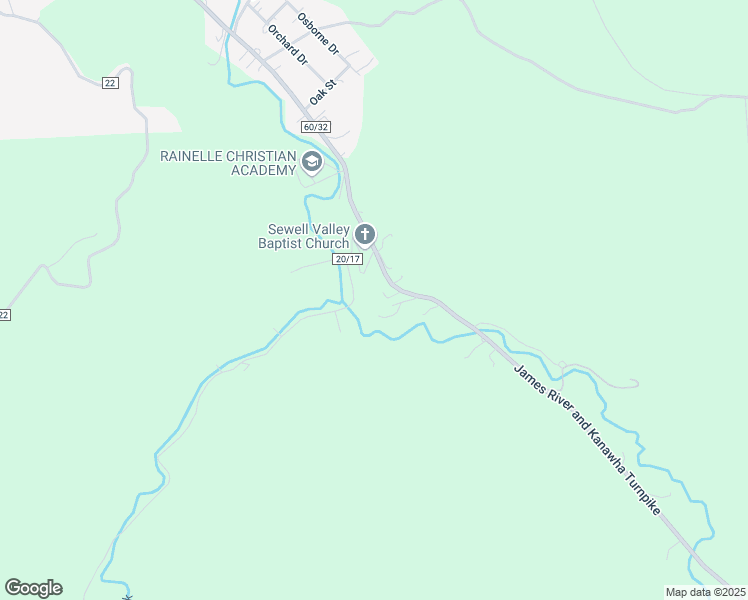 map of restaurants, bars, coffee shops, grocery stores, and more near 289 Boggs Creek Road in Rainelle