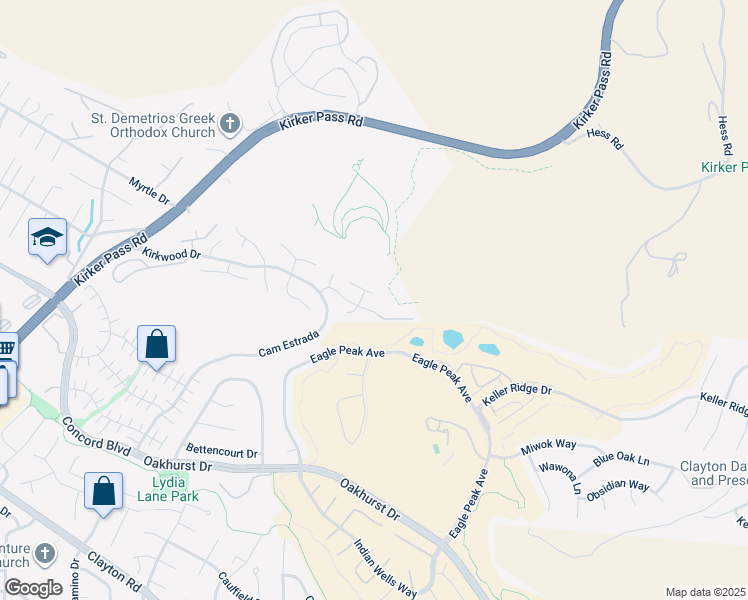 map of restaurants, bars, coffee shops, grocery stores, and more near 5516 Langford Court in Concord