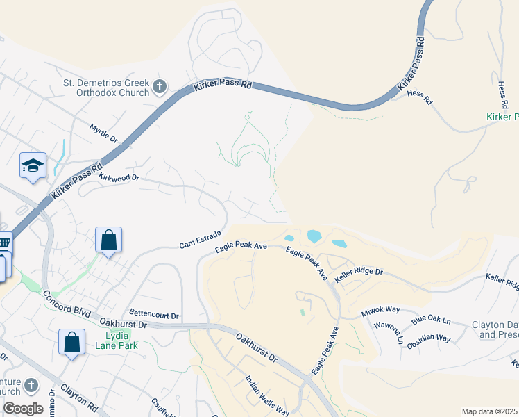map of restaurants, bars, coffee shops, grocery stores, and more near 5516 Langford Court in Concord