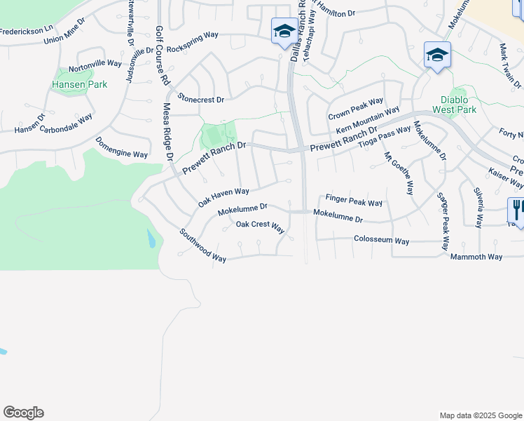 map of restaurants, bars, coffee shops, grocery stores, and more near 1332 Mokelumne Drive in Antioch