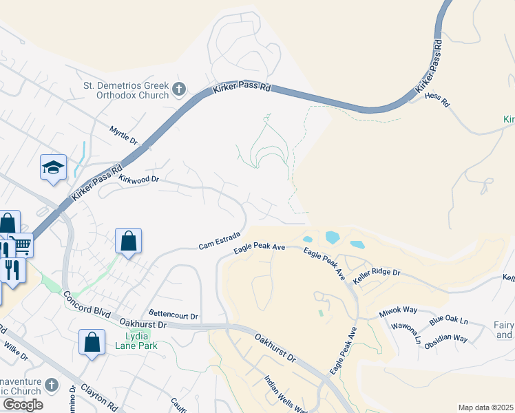 map of restaurants, bars, coffee shops, grocery stores, and more near 5503 Sloan Court in Concord