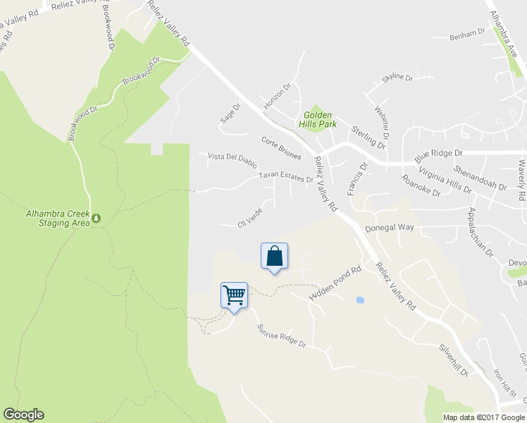 map of restaurants, bars, coffee shops, grocery stores, and more near 916 Calle Verde in Martinez