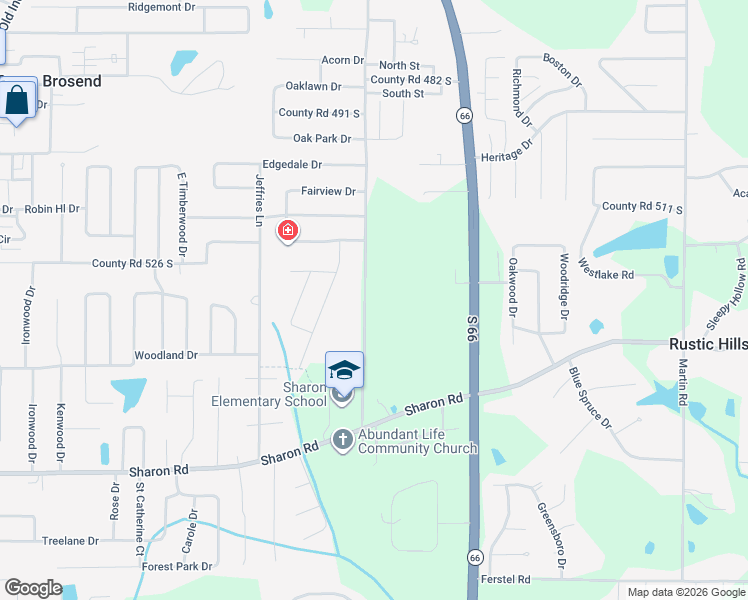 map of restaurants, bars, coffee shops, grocery stores, and more near 5300 Lenn Road in Newburgh