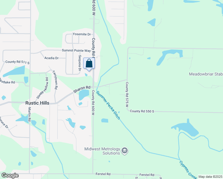map of restaurants, bars, coffee shops, grocery stores, and more near 5911 Sharon Road in Newburgh