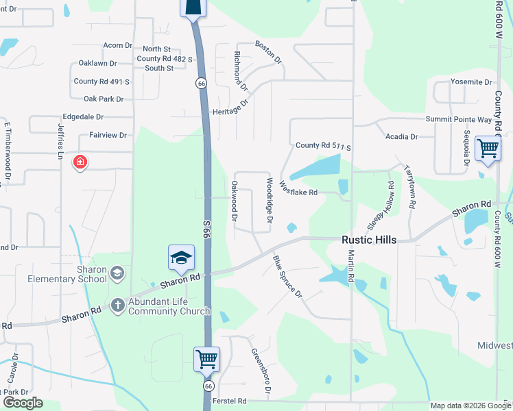 map of restaurants, bars, coffee shops, grocery stores, and more near 5311 Blue Ridge Drive in Newburgh