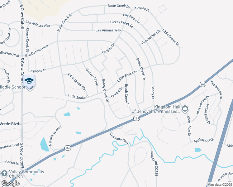 map of restaurants, bars, coffee shops, grocery stores, and more near Yampa Drive in Colorado City