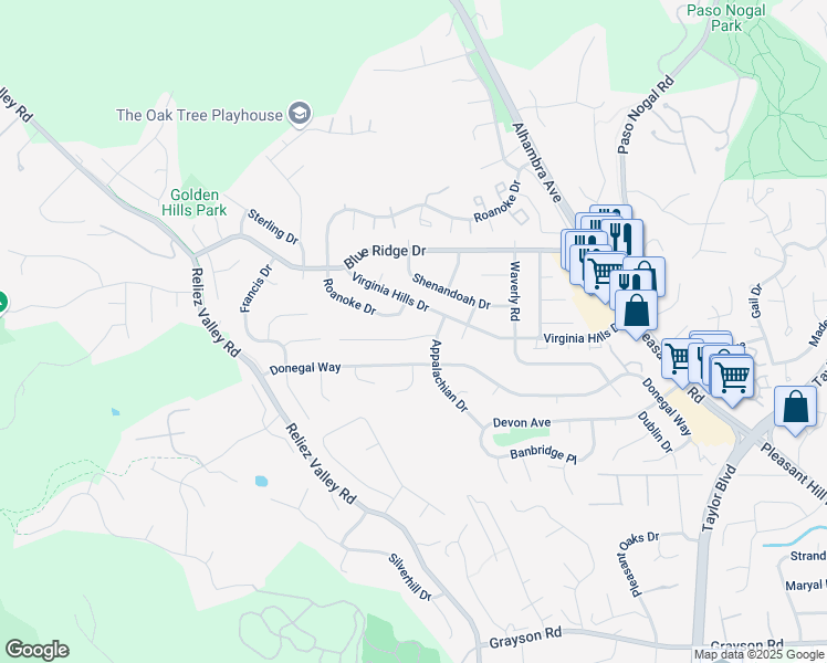 map of restaurants, bars, coffee shops, grocery stores, and more near 332 Appalachian Way in Martinez