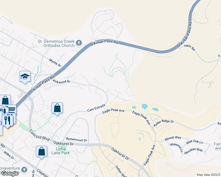 map of restaurants, bars, coffee shops, grocery stores, and more near 5503 Sloan Court in Concord