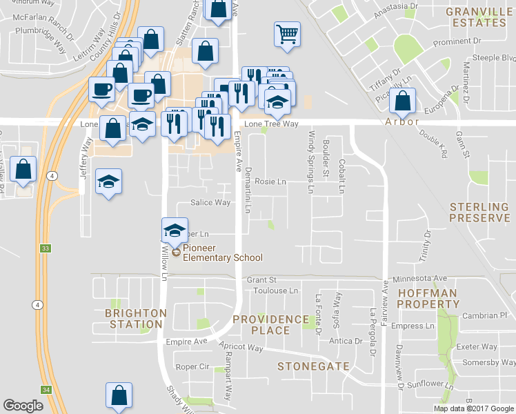 map of restaurants, bars, coffee shops, grocery stores, and more near 2133 Hilda Court in Brentwood