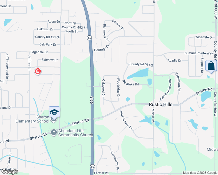 map of restaurants, bars, coffee shops, grocery stores, and more near 5311 Blue Ridge Drive in Newburgh