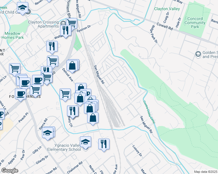 map of restaurants, bars, coffee shops, grocery stores, and more near 69 Galloway Drive in Concord