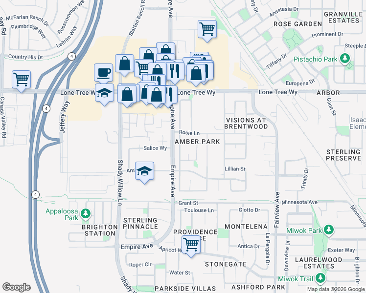 map of restaurants, bars, coffee shops, grocery stores, and more near 2133 Hilda Court in Brentwood