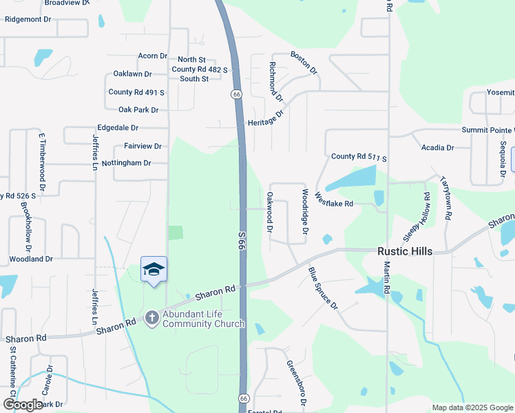 map of restaurants, bars, coffee shops, grocery stores, and more near 5311 Oakwood Drive in Newburgh