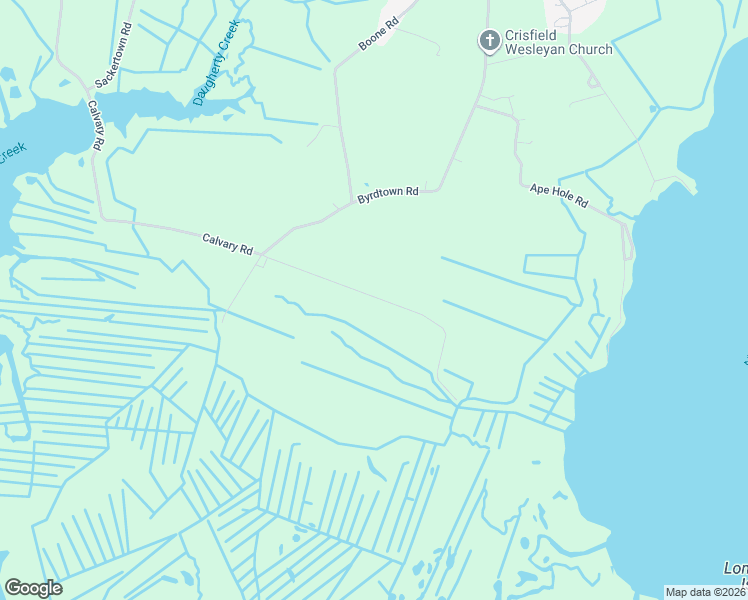map of restaurants, bars, coffee shops, grocery stores, and more near 2746 Calvary Road in Crisfield