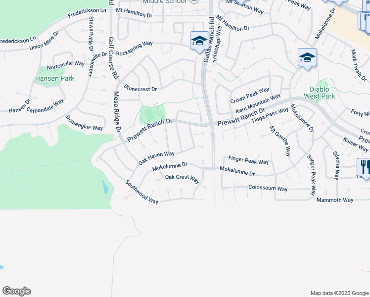 map of restaurants, bars, coffee shops, grocery stores, and more near 5243 Delta View Way in Antioch