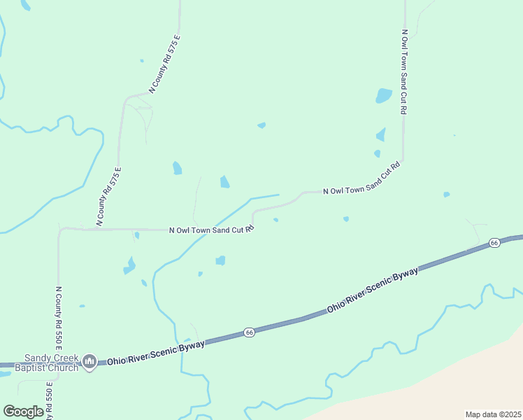map of restaurants, bars, coffee shops, grocery stores, and more near North Owl Town Sand Cut Road in Spencer County