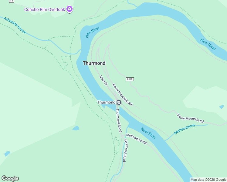 map of restaurants, bars, coffee shops, grocery stores, and more near 144 Beury Mountain Road in Thurmond