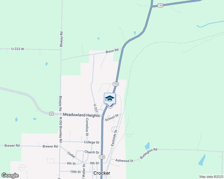 map of restaurants, bars, coffee shops, grocery stores, and more near 614 North Commercial Street in Crocker