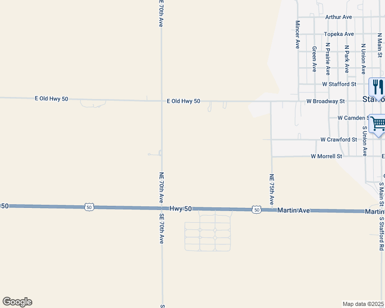 map of restaurants, bars, coffee shops, grocery stores, and more near in Stafford