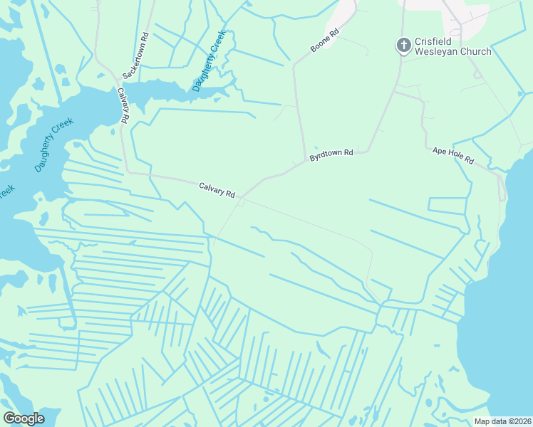 map of restaurants, bars, coffee shops, grocery stores, and more near 2788 Calvary Road in Crisfield