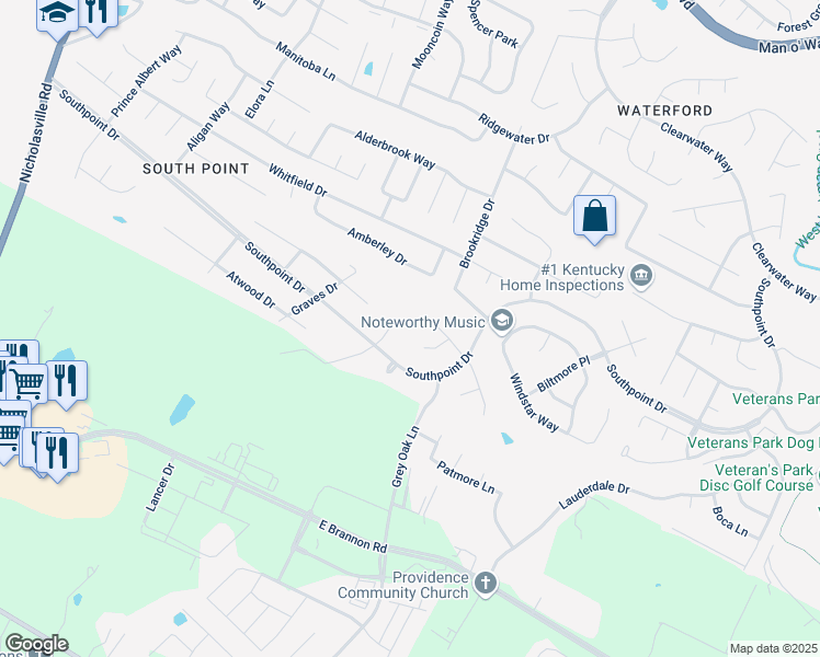 map of restaurants, bars, coffee shops, grocery stores, and more near 4504 Mandeville Way in Lexington
