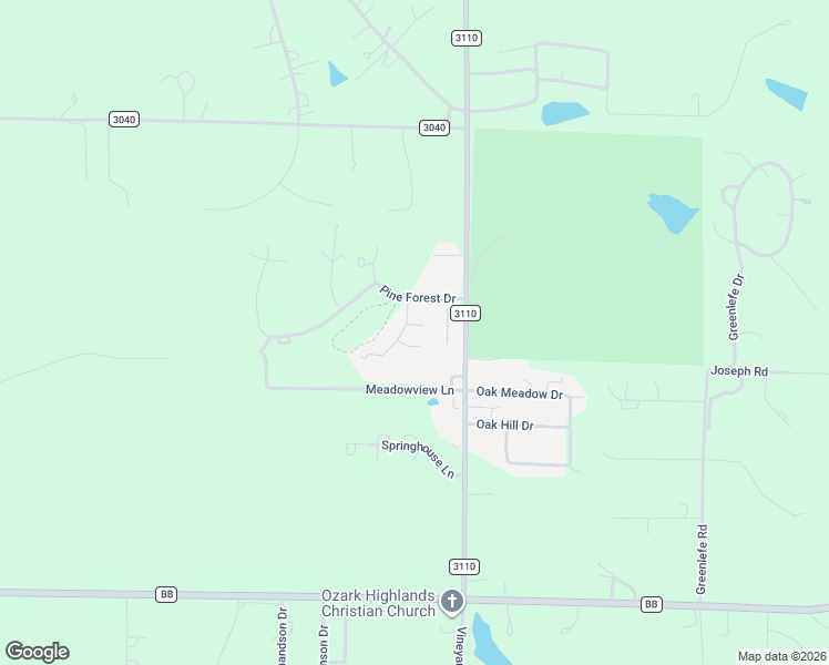 map of restaurants, bars, coffee shops, grocery stores, and more near 11866 Pine Cone Circle in Rolla