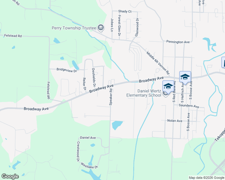 map of restaurants, bars, coffee shops, grocery stores, and more near 1601-1671 Speaker Road in Evansville