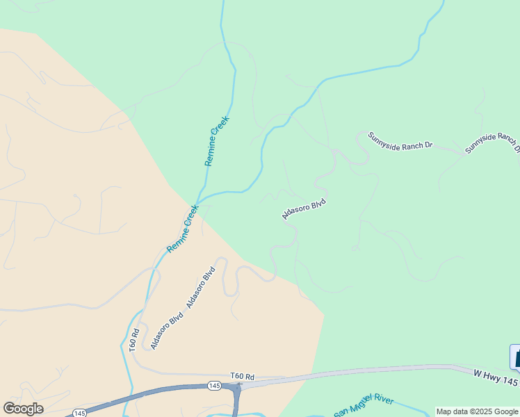 map of restaurants, bars, coffee shops, grocery stores, and more near Aldasoro Blvd in Telluride