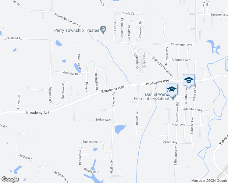map of restaurants, bars, coffee shops, grocery stores, and more near 1601-1671 Speaker Road in Evansville