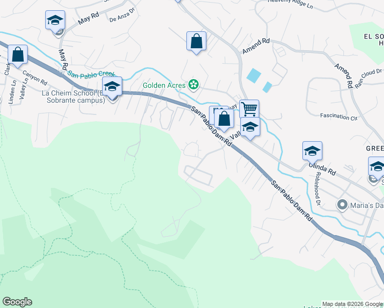 map of restaurants, bars, coffee shops, grocery stores, and more near 5319 Ridgeview Circle in El Sobrante