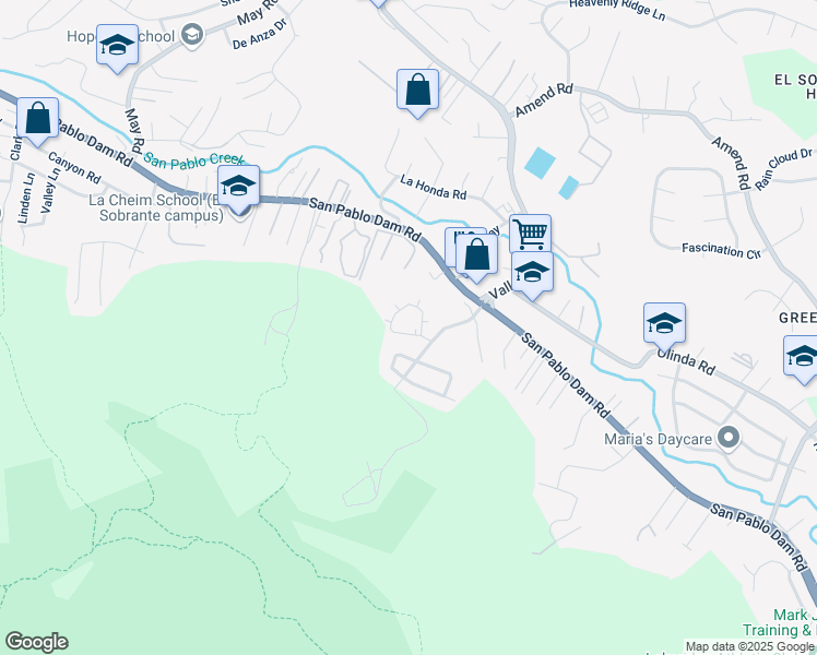 map of restaurants, bars, coffee shops, grocery stores, and more near 5319 Ridgeview Circle in El Sobrante