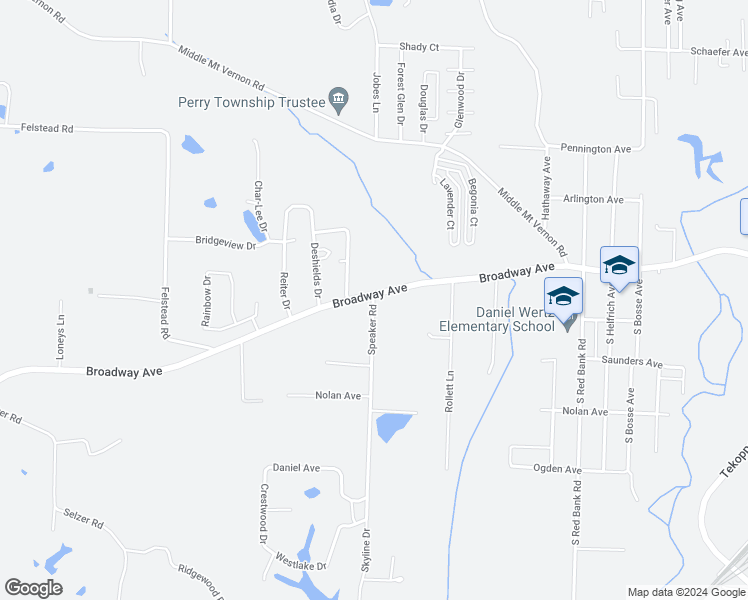 map of restaurants, bars, coffee shops, grocery stores, and more near 1601-1671 Speaker Road in Evansville