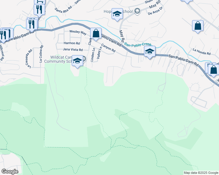 map of restaurants, bars, coffee shops, grocery stores, and more near 2150 Pyramid Drive in Richmond
