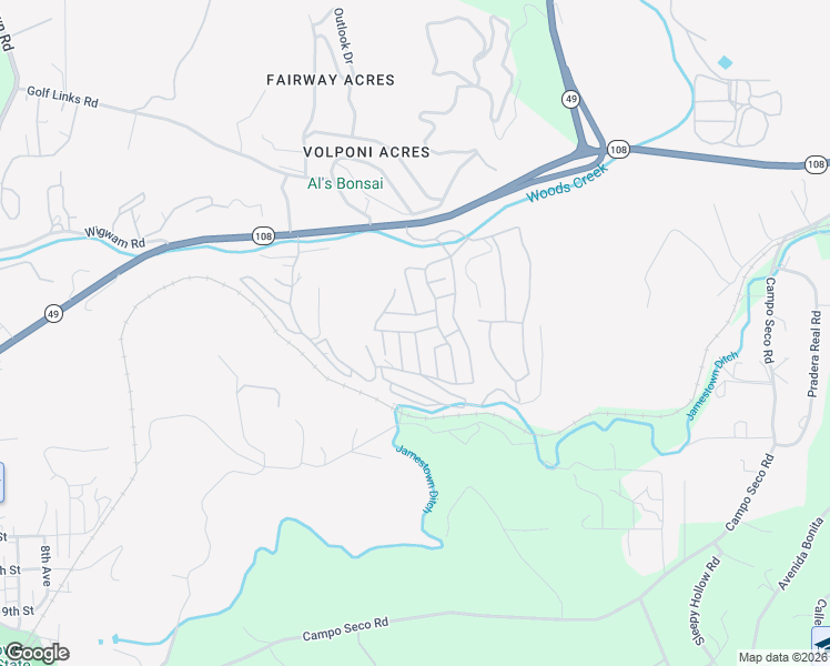 map of restaurants, bars, coffee shops, grocery stores, and more near Poolside Drive in Jamestown