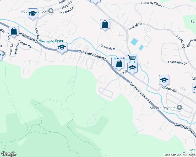 map of restaurants, bars, coffee shops, grocery stores, and more near 5318 Ridgeview Circle in El Sobrante