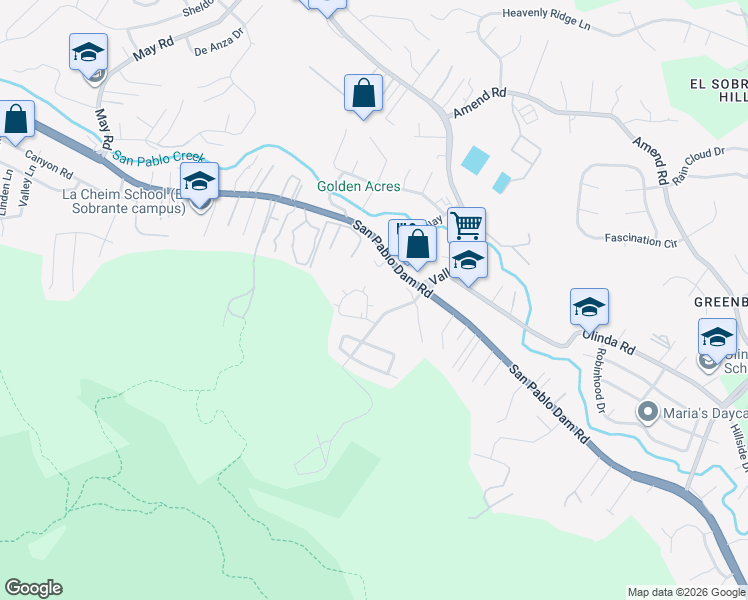 map of restaurants, bars, coffee shops, grocery stores, and more near 5312 Ridgeview Circle in El Sobrante