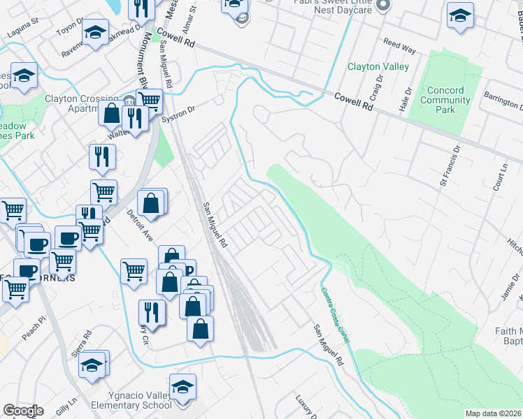 map of restaurants, bars, coffee shops, grocery stores, and more near 130 Circle Drive in Concord
