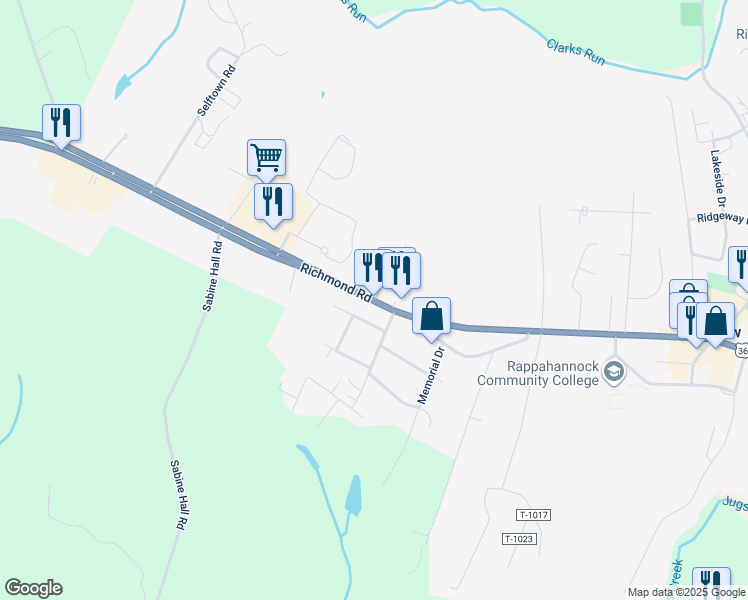 map of restaurants, bars, coffee shops, grocery stores, and more near 101 Gordon Lane in Warsaw