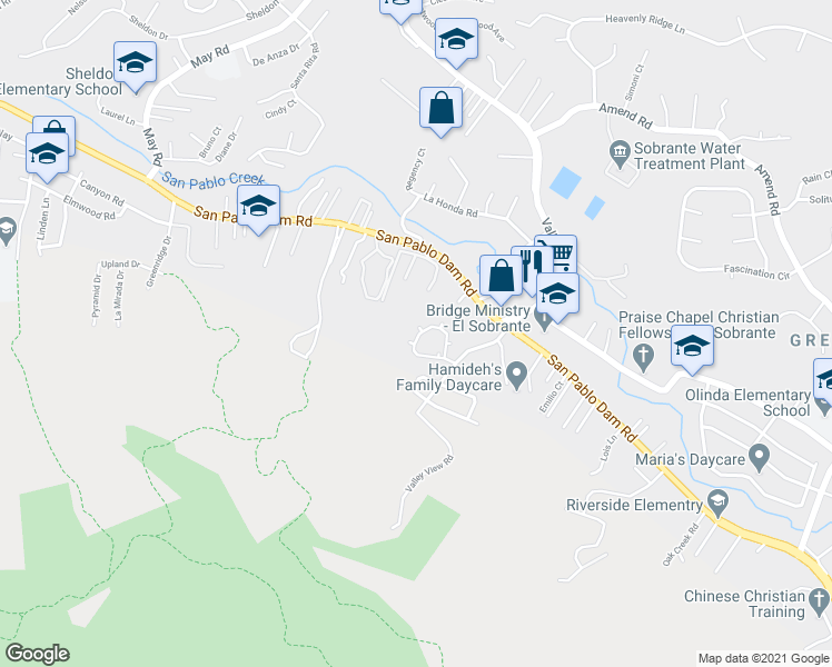 map of restaurants, bars, coffee shops, grocery stores, and more near 5312 Ridgeview Circle in El Sobrante