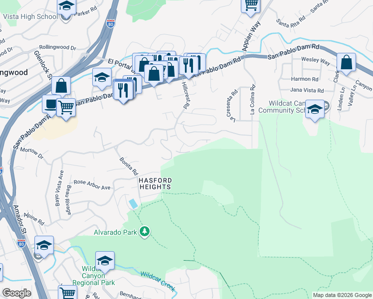 map of restaurants, bars, coffee shops, grocery stores, and more near 23 Dove Lane in Richmond