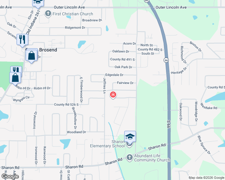 map of restaurants, bars, coffee shops, grocery stores, and more near 7253 Fairview Drive in Newburgh