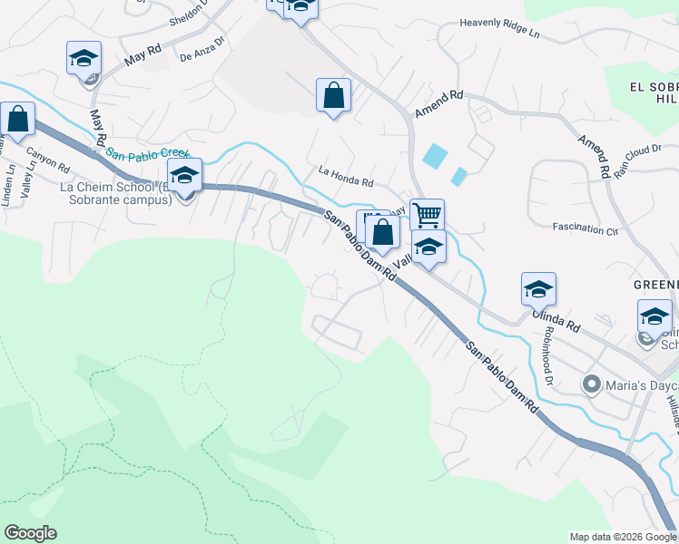 map of restaurants, bars, coffee shops, grocery stores, and more near 5312 Ridgeview Circle in El Sobrante