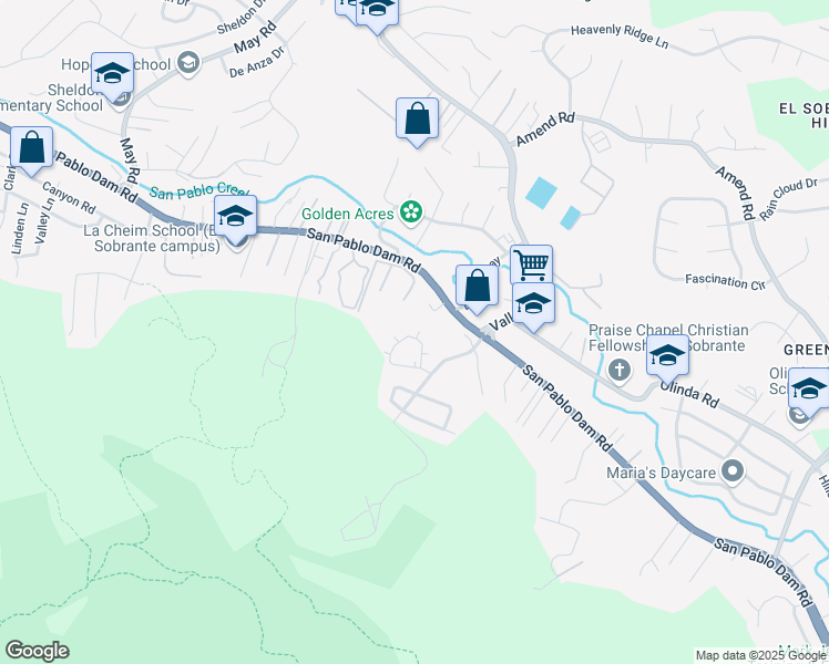 map of restaurants, bars, coffee shops, grocery stores, and more near 5312 Ridgeview Circle in El Sobrante