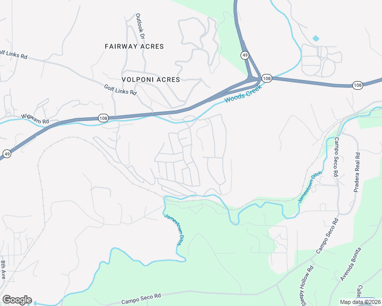 map of restaurants, bars, coffee shops, grocery stores, and more near Malcolm Dr in Jamestown