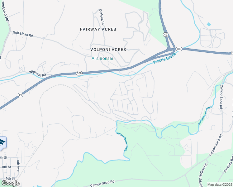 map of restaurants, bars, coffee shops, grocery stores, and more near 18717 Mill Villa Road in Jamestown