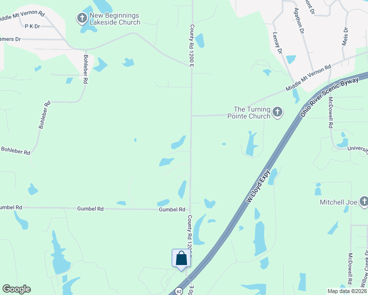 map of restaurants, bars, coffee shops, grocery stores, and more near 5201 South Posey County Line Road in Evansville