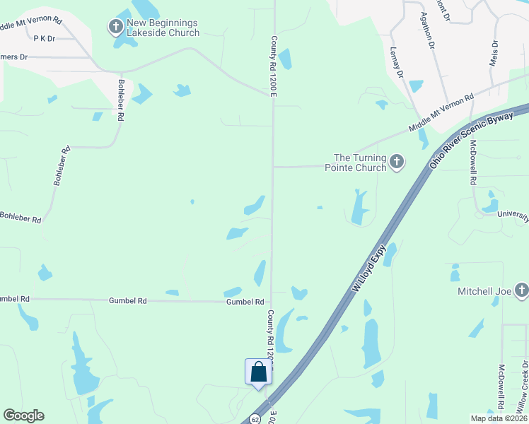 map of restaurants, bars, coffee shops, grocery stores, and more near 5201 South Posey County Line Road in Evansville