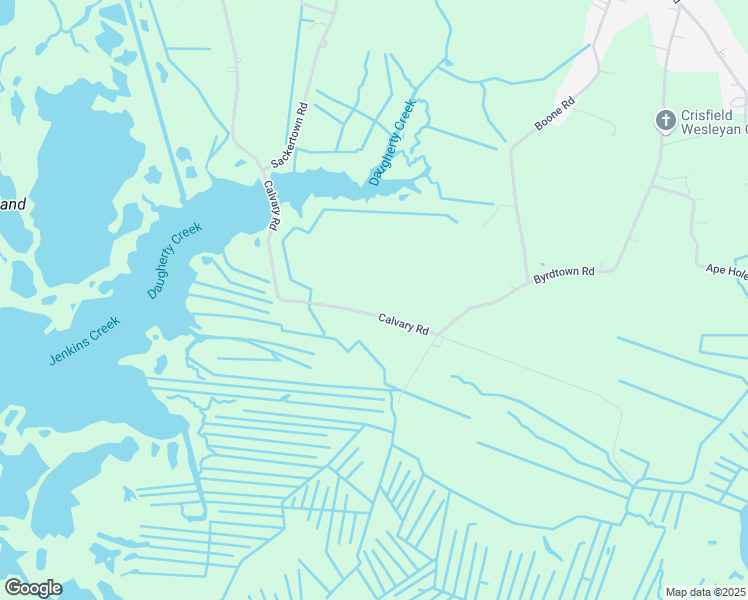 map of restaurants, bars, coffee shops, grocery stores, and more near 2837 Calvary Rd in Crisfield