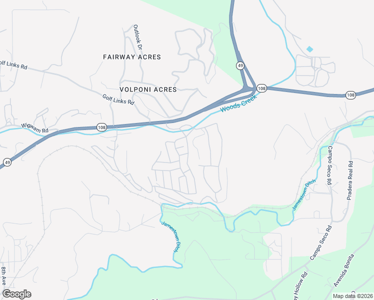 map of restaurants, bars, coffee shops, grocery stores, and more near Malcolm Dr in Jamestown