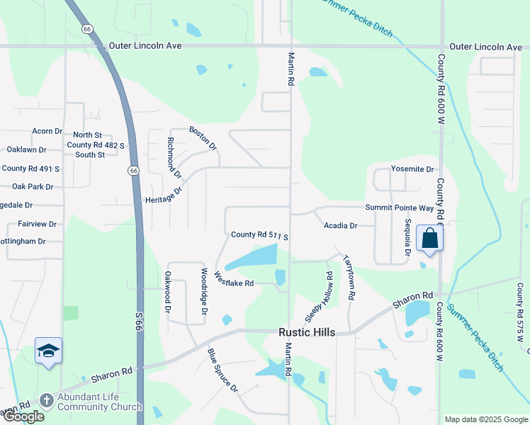 map of restaurants, bars, coffee shops, grocery stores, and more near 6588 Valley Road in Newburgh